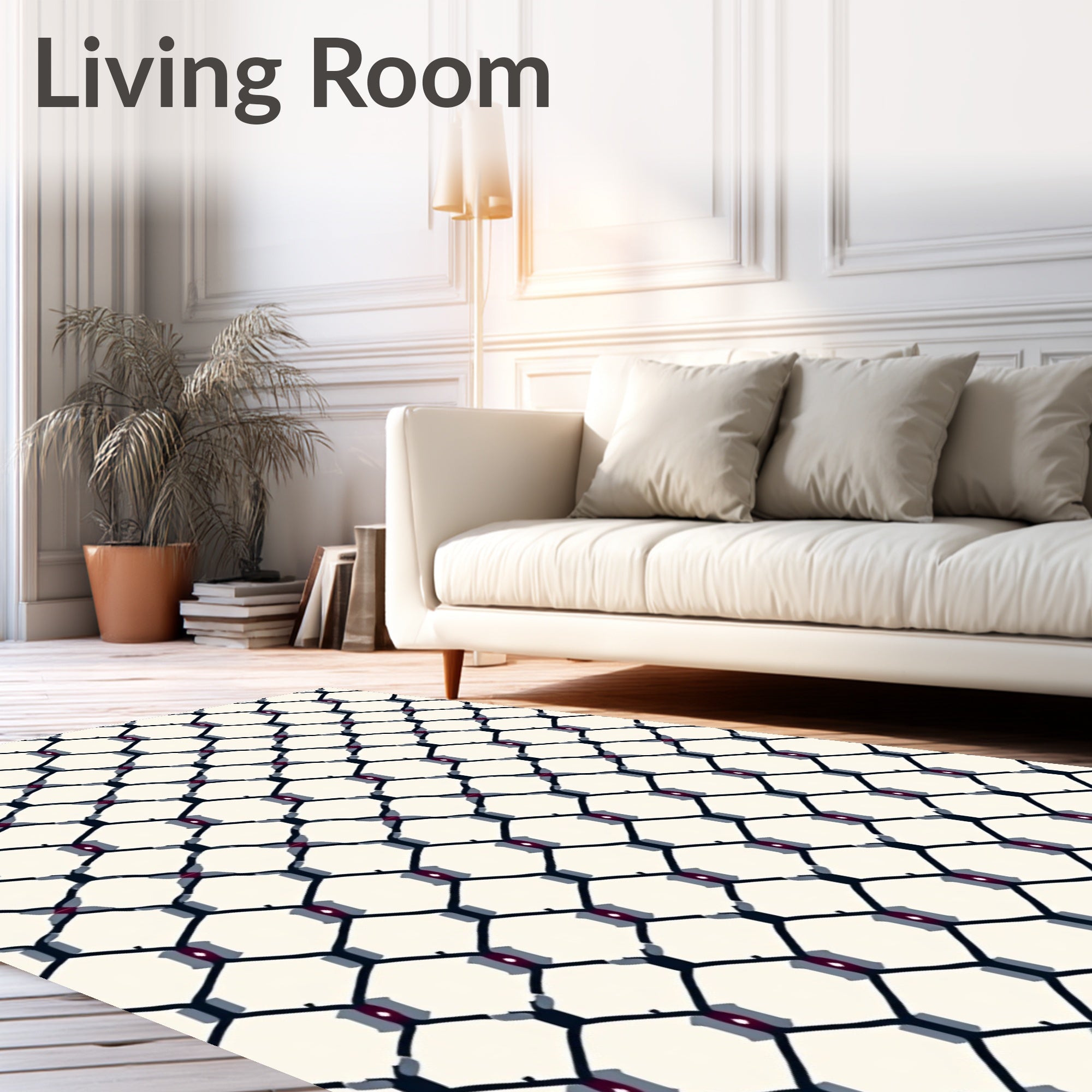 Modern Chain Link Pattern Rug