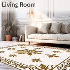 Ornamental Floral Leaf Medallion Rug