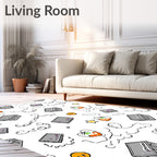 Whimsical Cloud Heart Design Rug