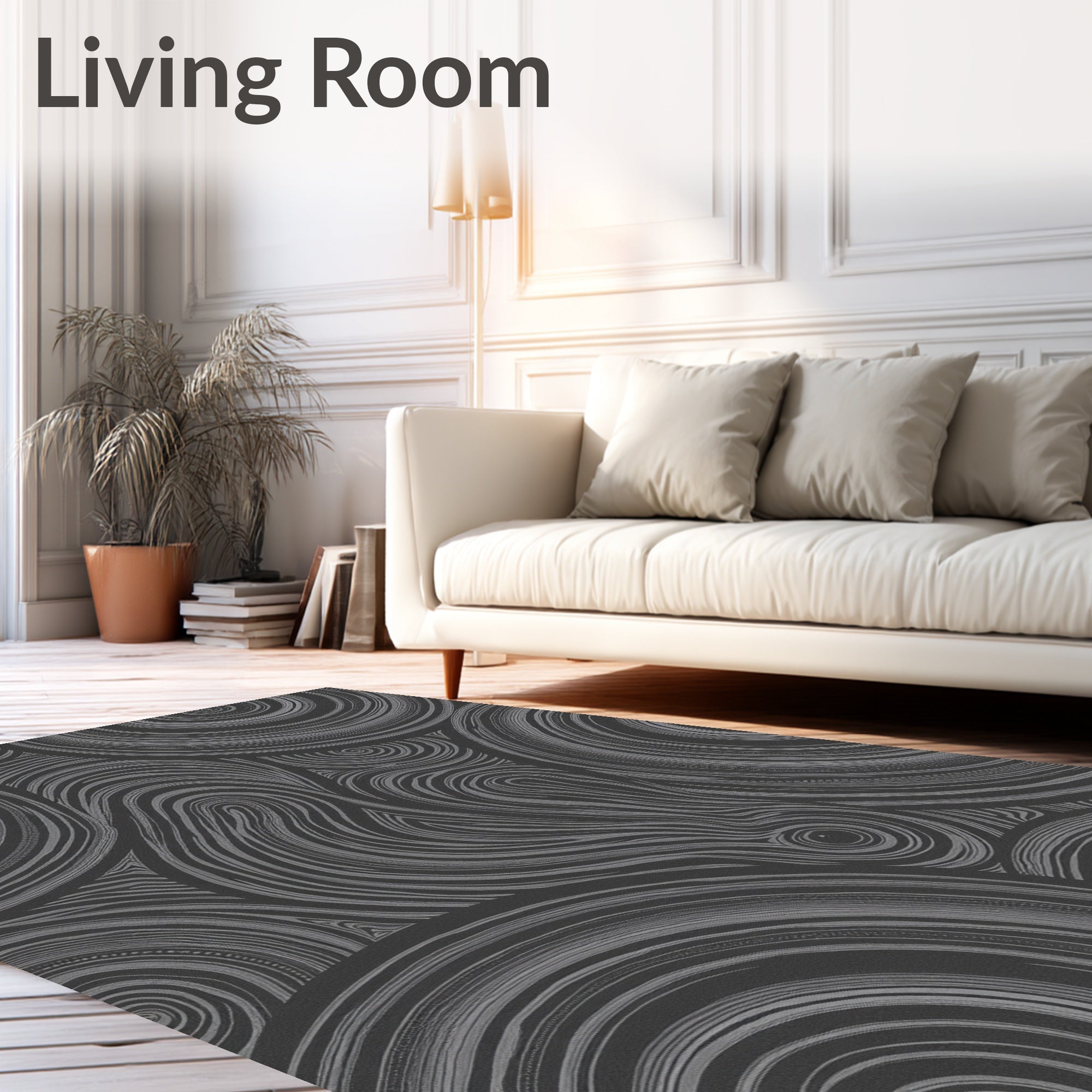 Abstract Swirls Rings Pattern Rug