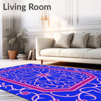 Ornate Floral Vine Medallion Design Rug