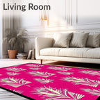 Art Deco Palm Frond Geometric Pattern Rug