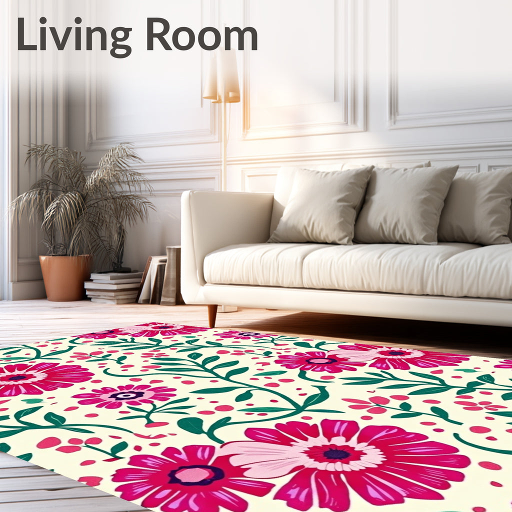 Vibrant Floral Pattern Rug
