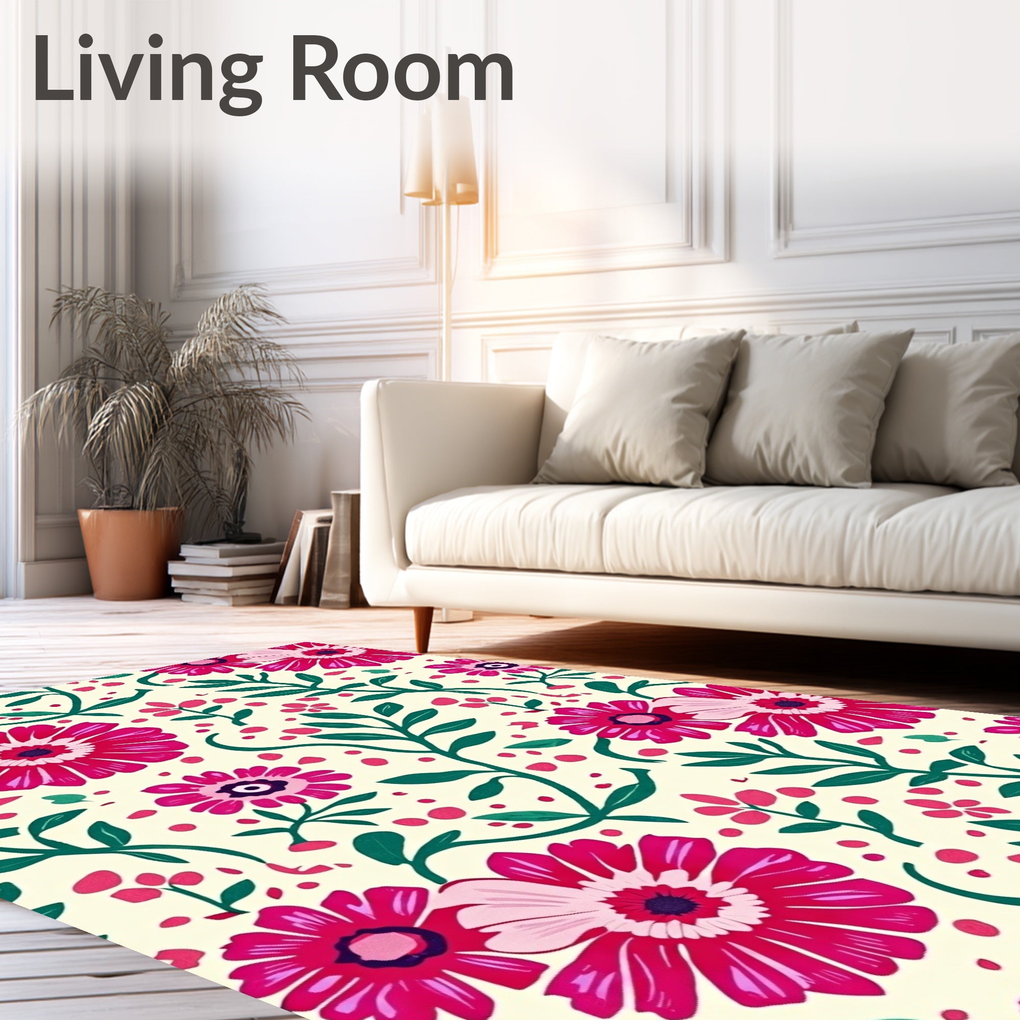 Vibrant Floral Pattern Rug