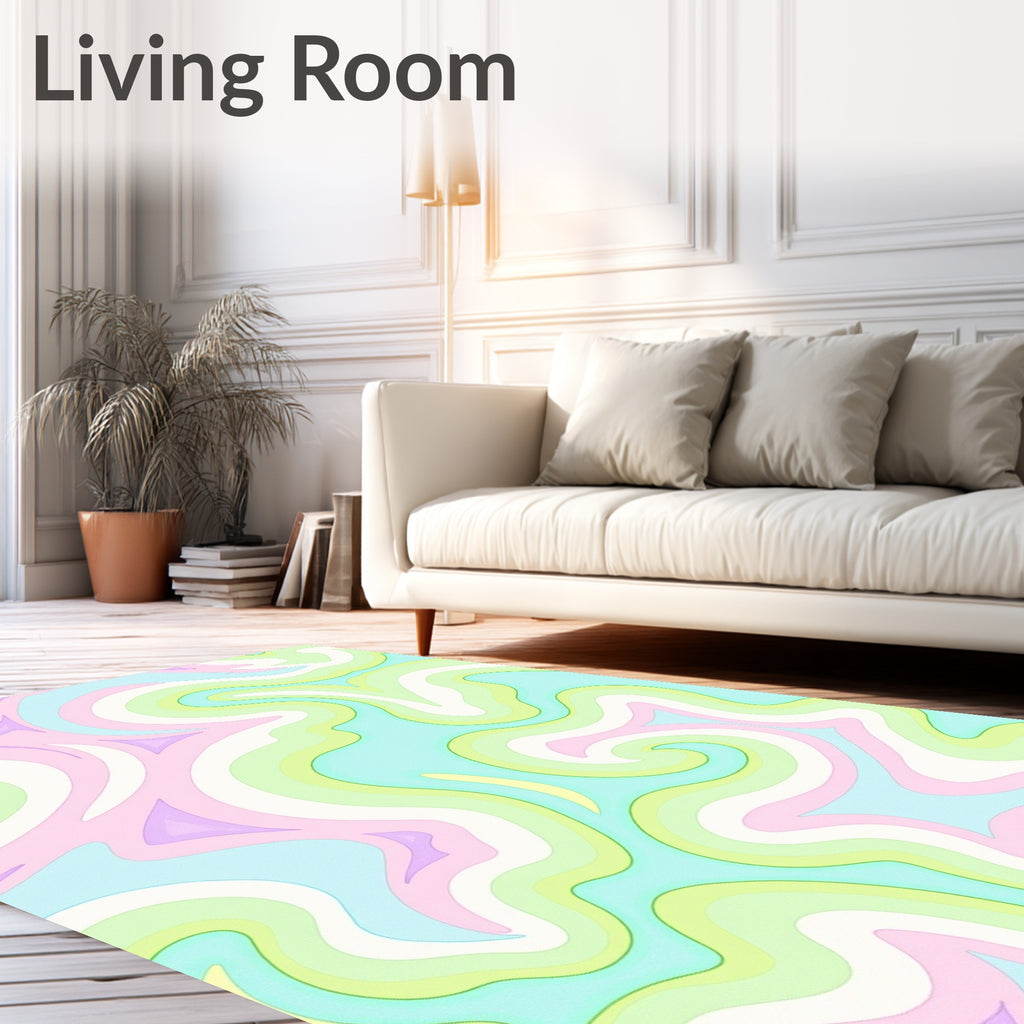 Pastel Swirl Abstract Pattern Rug