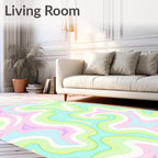 Pastel Swirl Abstract Pattern Rug