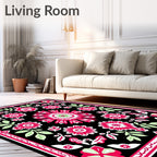 Vibrant Floral Pattern Accent Rug