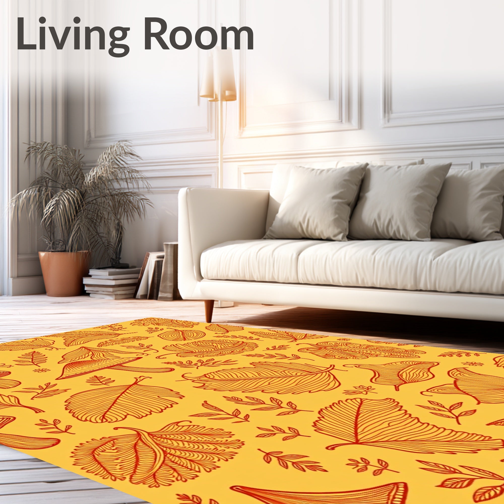 Autumn Leaves And Mushroom Pattern Rug