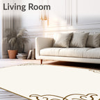 Elegant Cream Beige Scrollwork Pattern Rug
