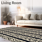 Tribal Striped Geometric Pattern Rug