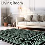 Circuit Board Inspired Abstract Geometric Design Rug