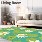 Water Lily Pad Scenic Design Rug