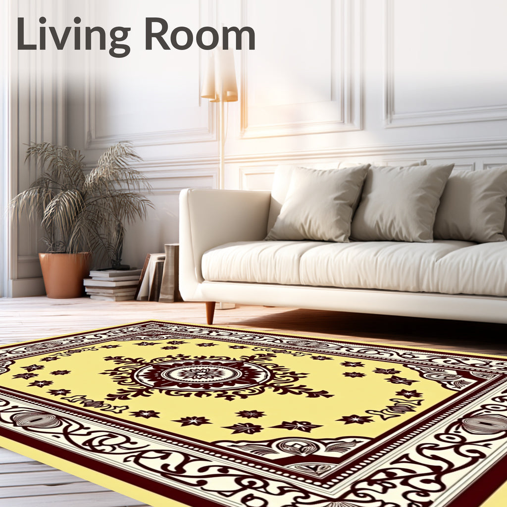 Bold Floral Mandala Pattern Rug