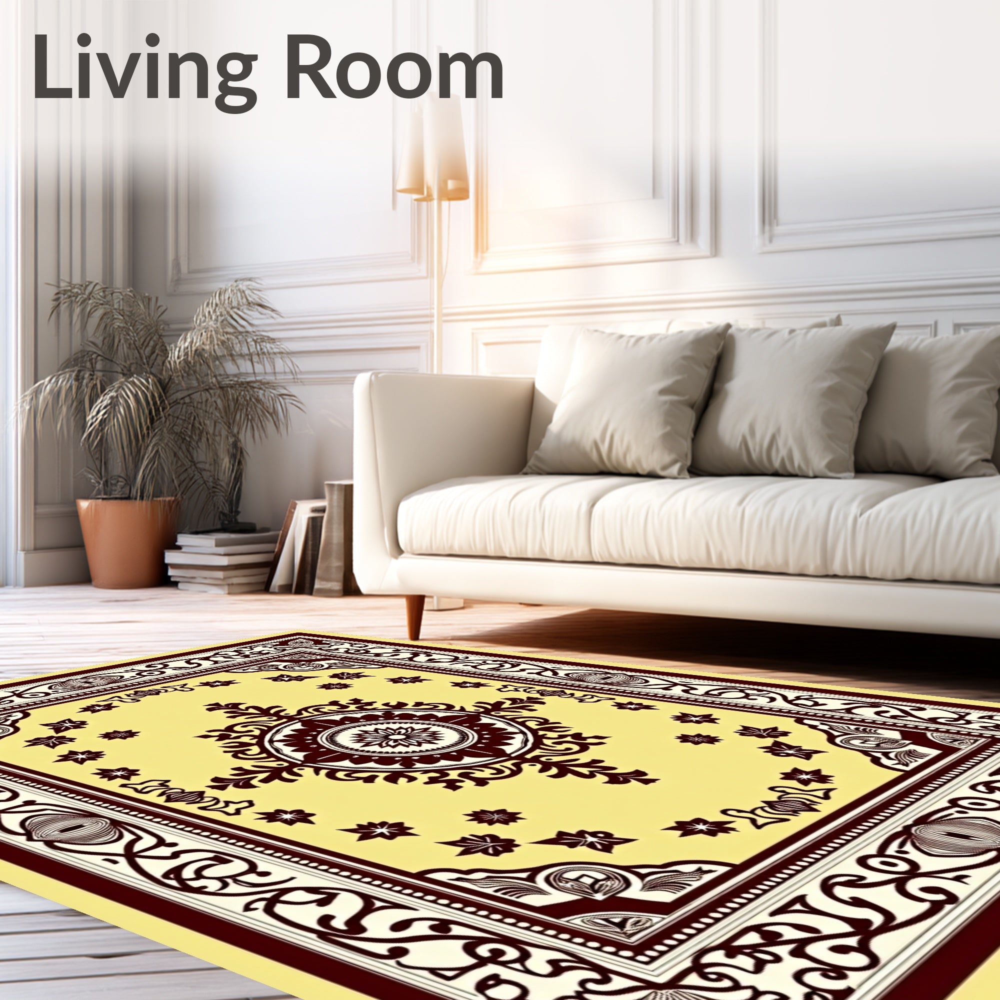 Bold Floral Mandala Pattern Rug