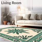 Ornate Floral Leaf Pattern Rug