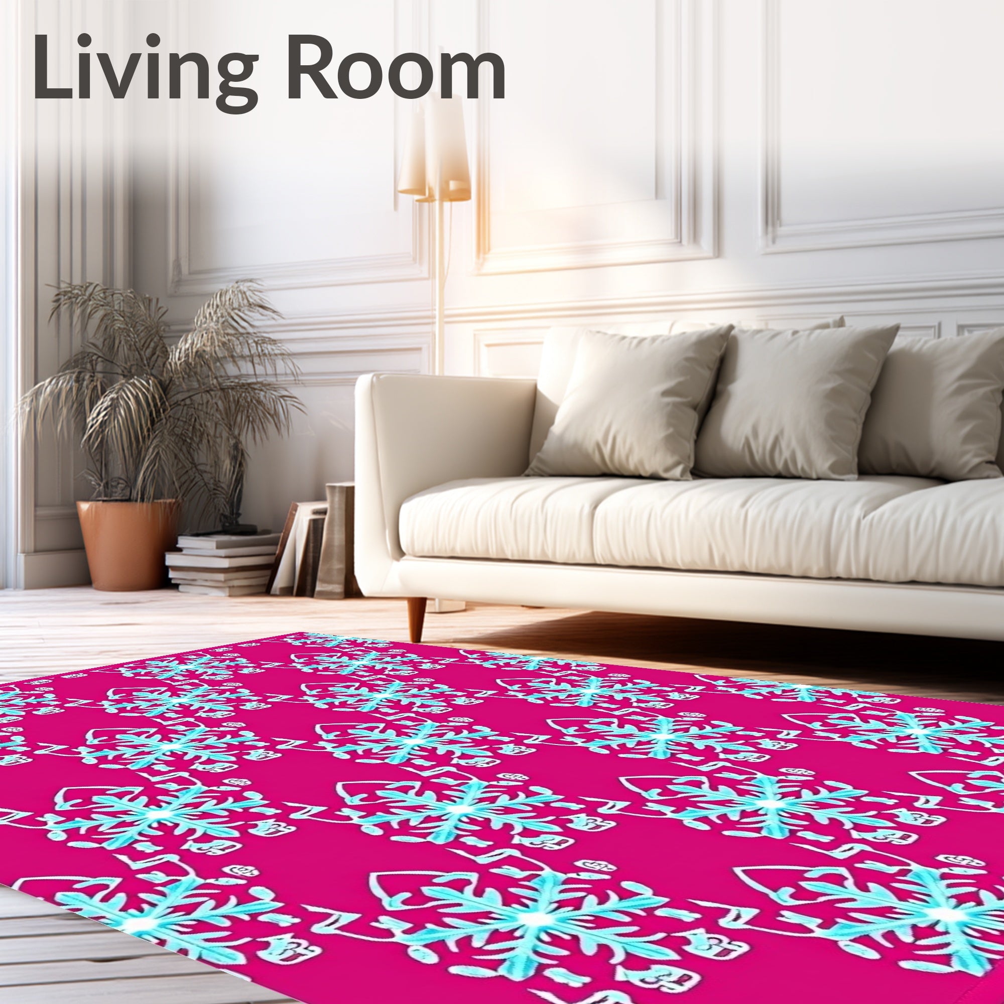 Hot Pink Snowflake Medallion Rug