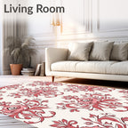 Ornate Rose Swirl Pattern Design Rug