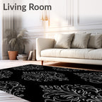 Classic Scrollwork Inverted Damask Pattern Rug