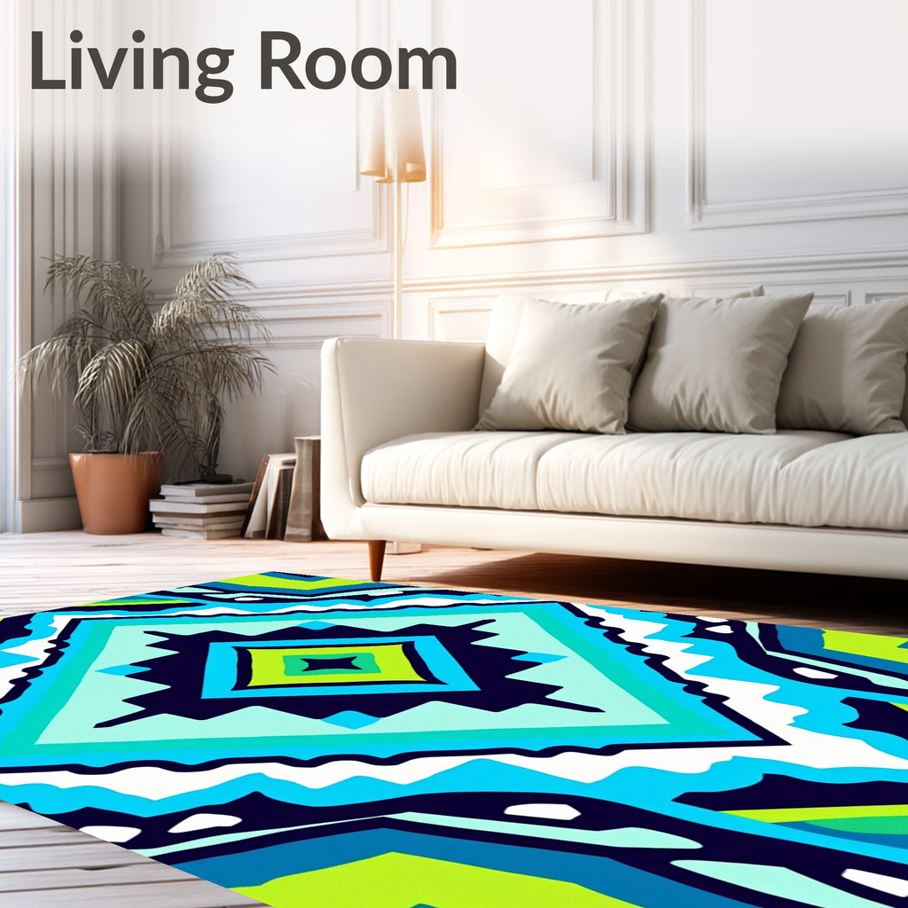 Geometric Diamond Pattern Abstract Art Rug