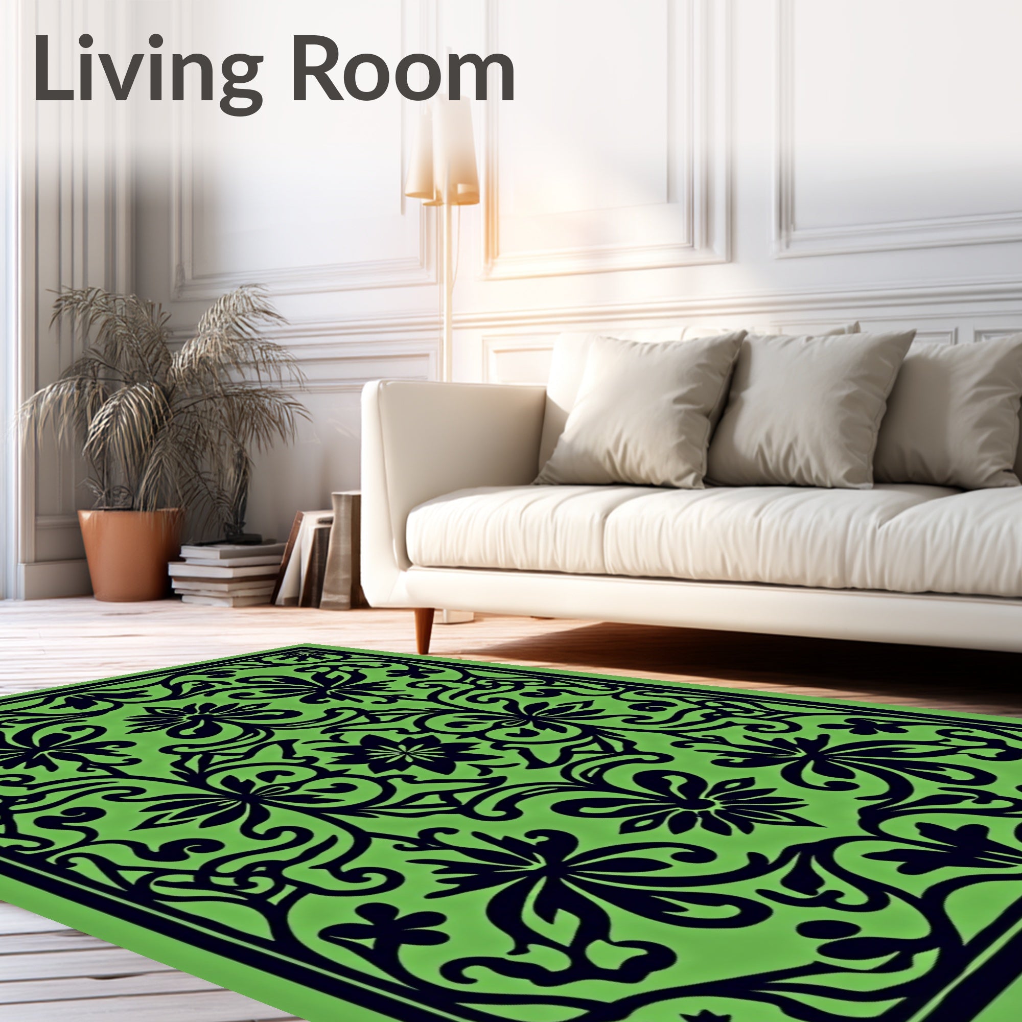 Bold Floral Symmetry Pattern Rug