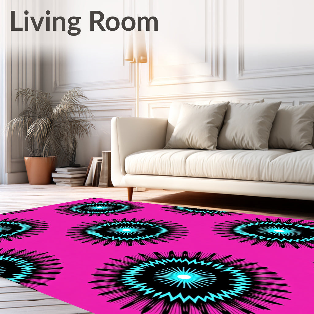 Vibrant Sunburst Pattern Design Rug