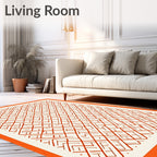 Chunky Orange Geo Pattern Rug