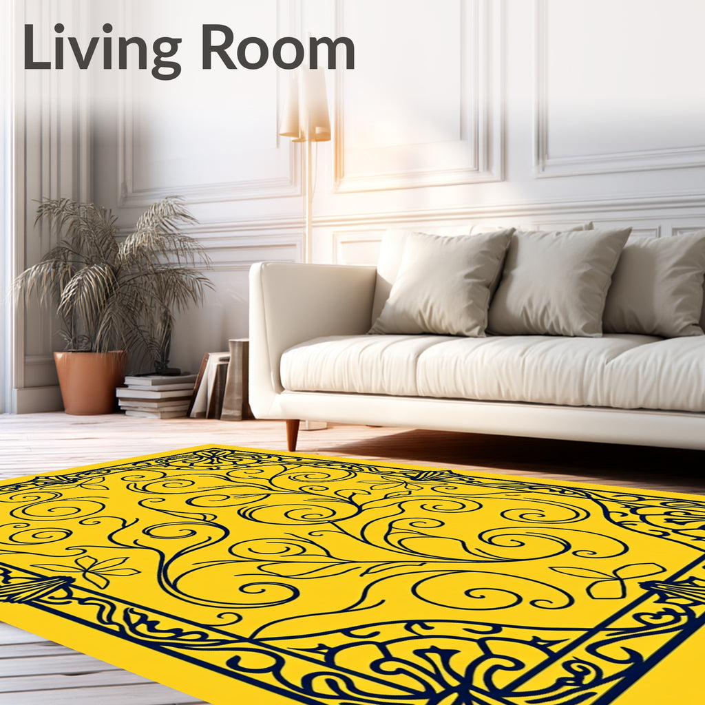 Ornate Floral Swirl Pattern Rug