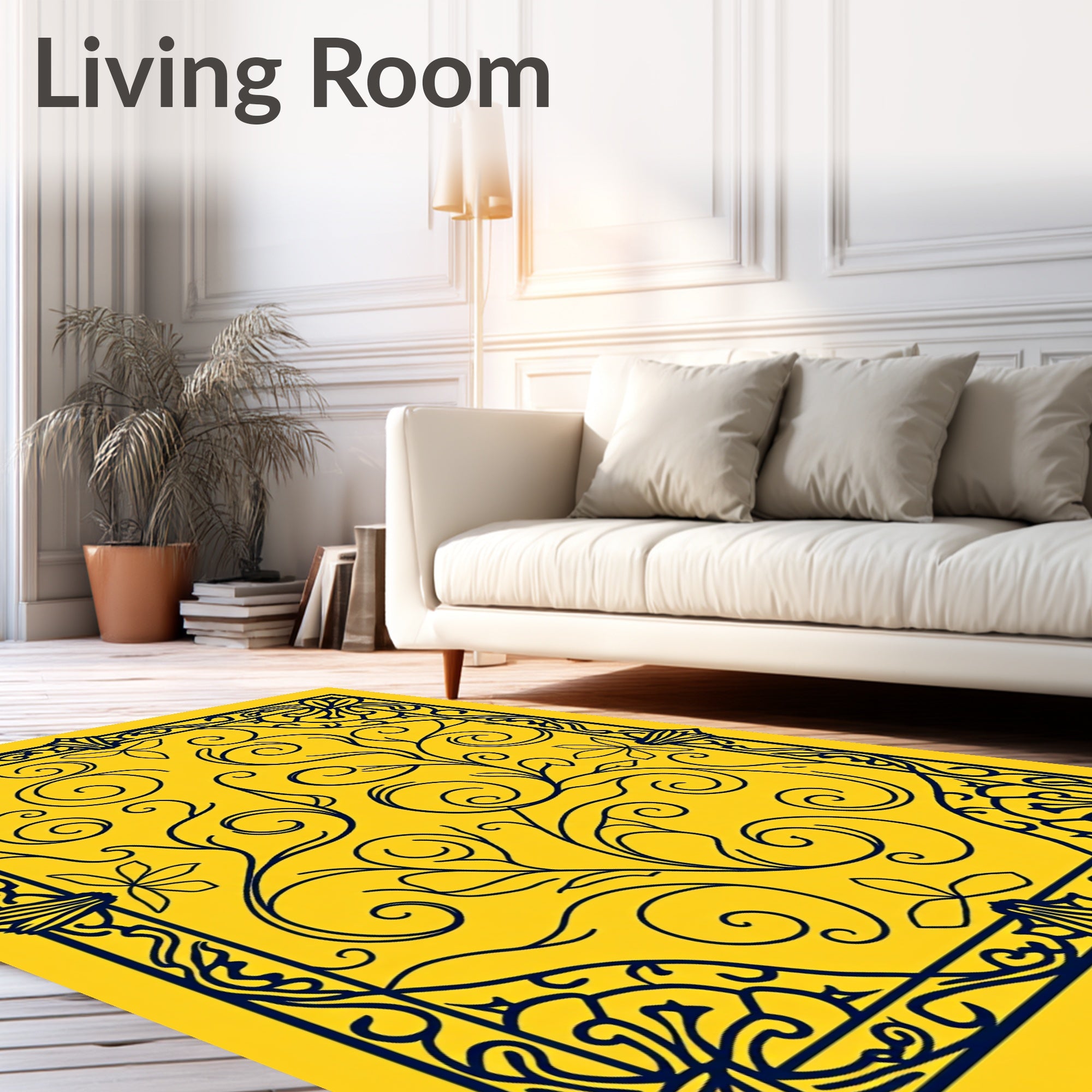 Ornate Floral Swirl Pattern Rug