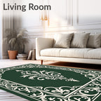 Elegant Floral Scrollwork Panel Rug