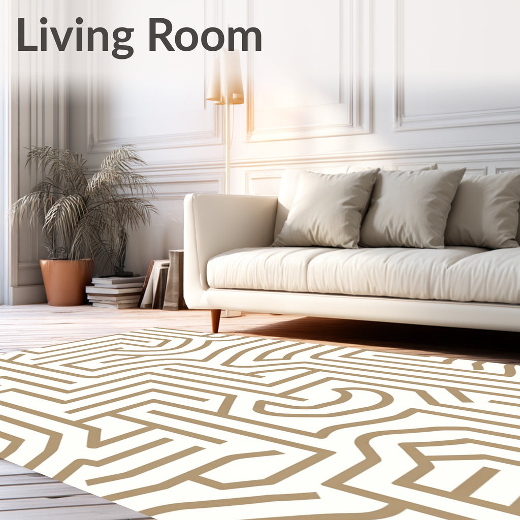 Abstract Geometric Lines Pattern Rug