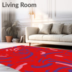 Bold Swirling Abstract Brushstroke Design Rug