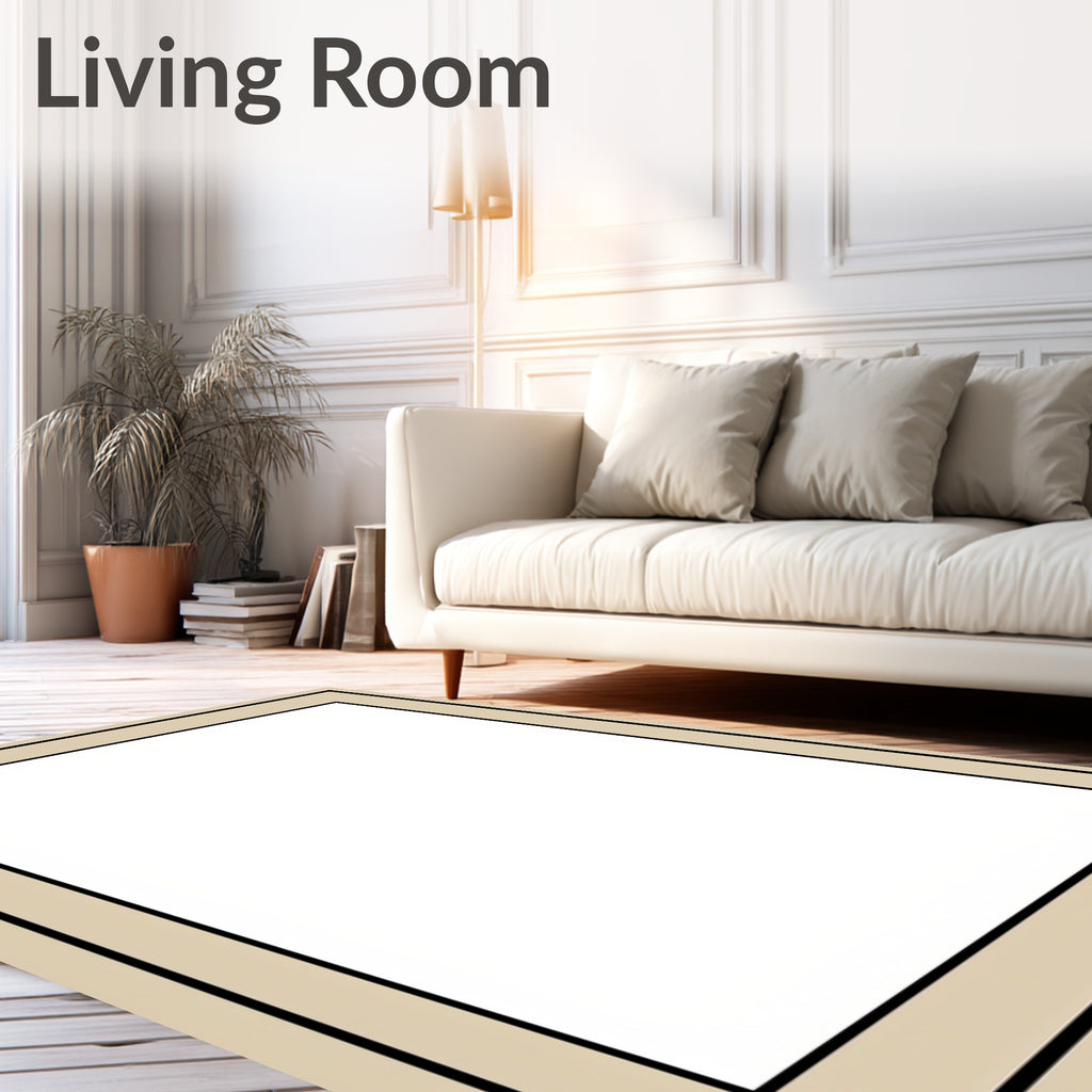 Geometric Layered Border Rug