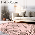 Ornate Vine Geometric Pastel Rug