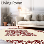 Ornate Paisley Red and Cream Rug