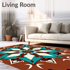 Geometric Floral Mandala Design Rug
