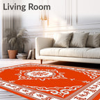 Ornate Floral Mandala Border Design Rug