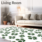 Green Leaf Pattern Casual Design Rug