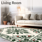 Elegant Floral Swirl Red Accent Rug
