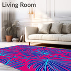 Tropical Leaf Patterned Vivid Rug