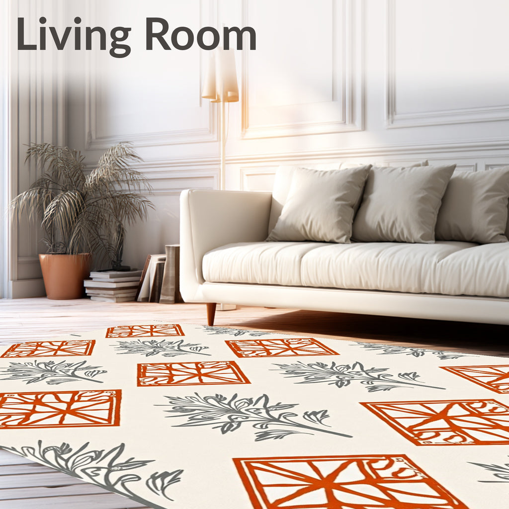 Abstract Tree Diamond Pattern Rug