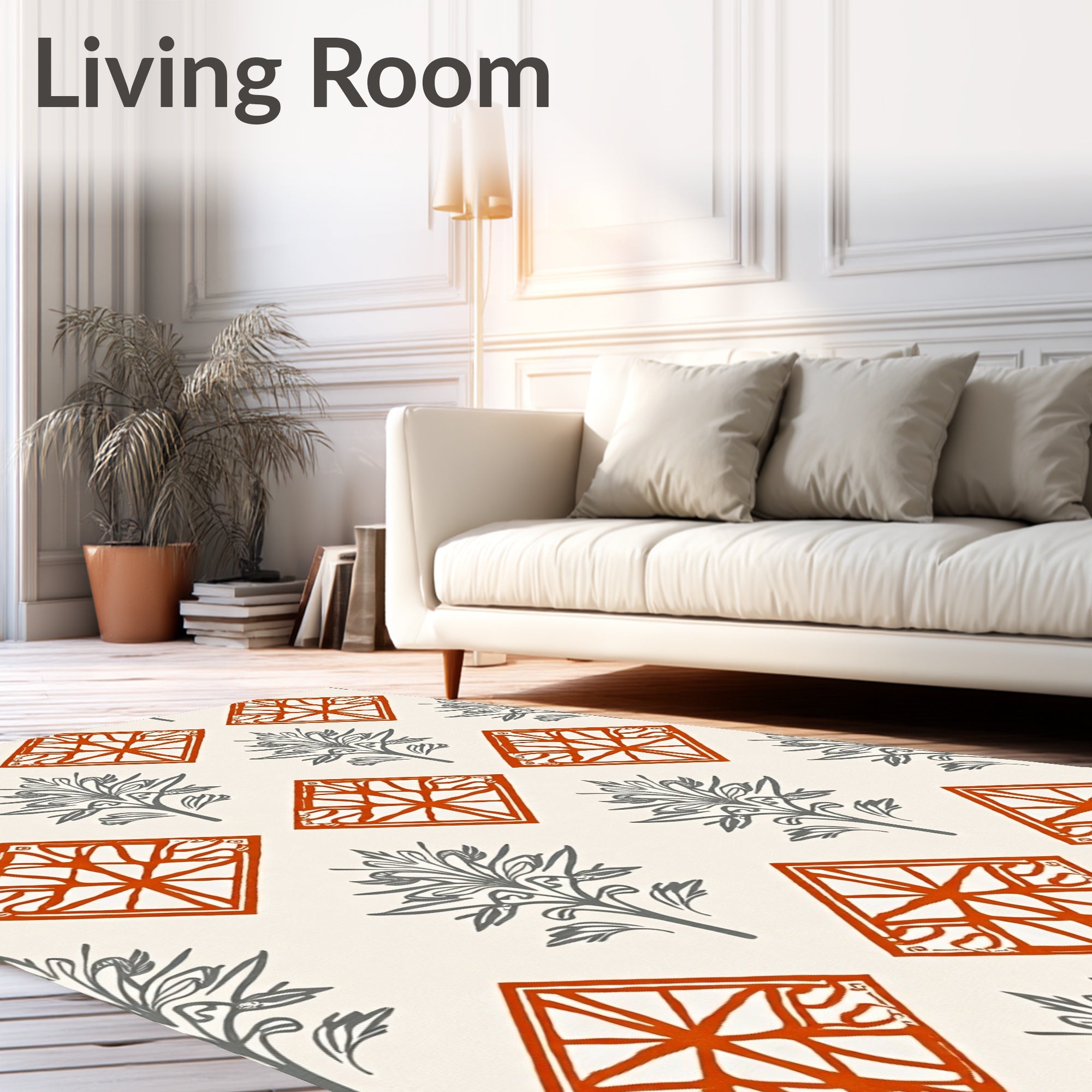 Abstract Tree Diamond Pattern Rug