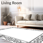 Ornate Scrollwork Floral Pattern Rug
