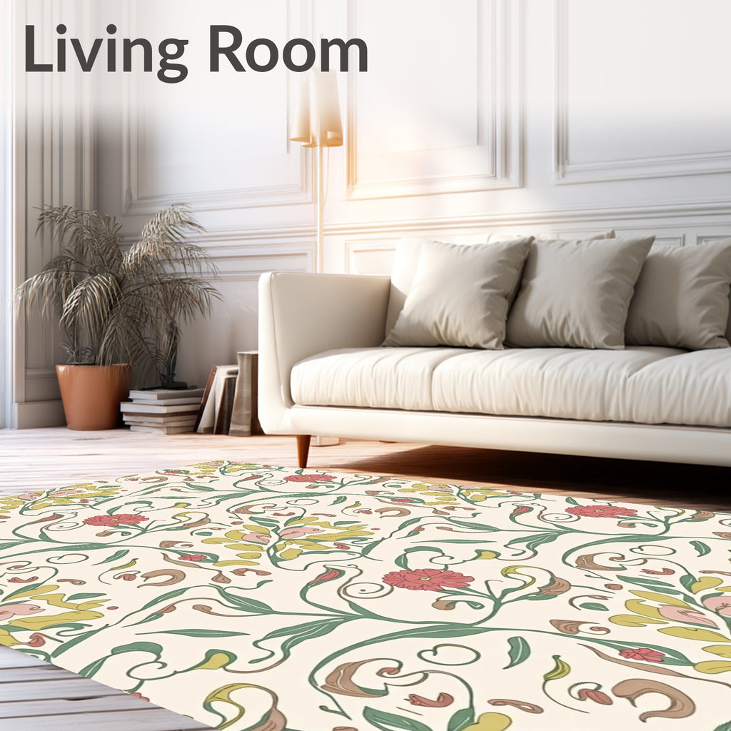 Spring Floral Vines Pattern Rug