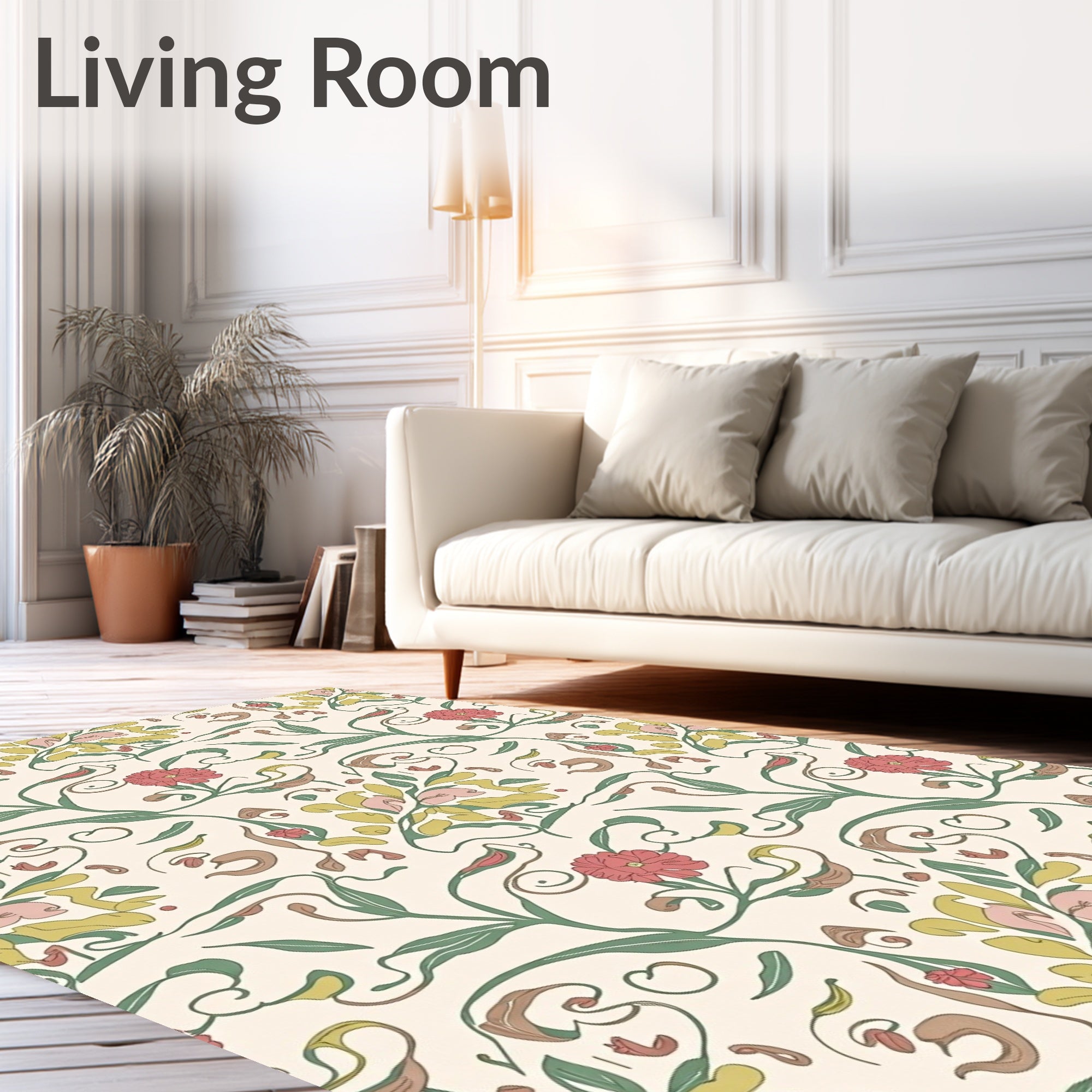 Spring Floral Vines Pattern Rug
