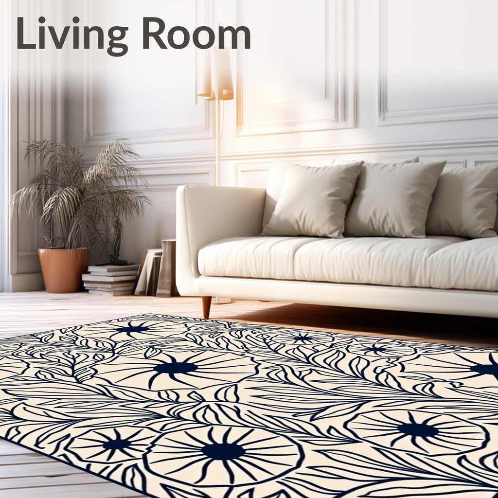 Vintage Floral Vine Botanical Design Rug