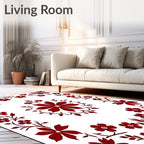 Floral Blossom Vines Border Design Rug