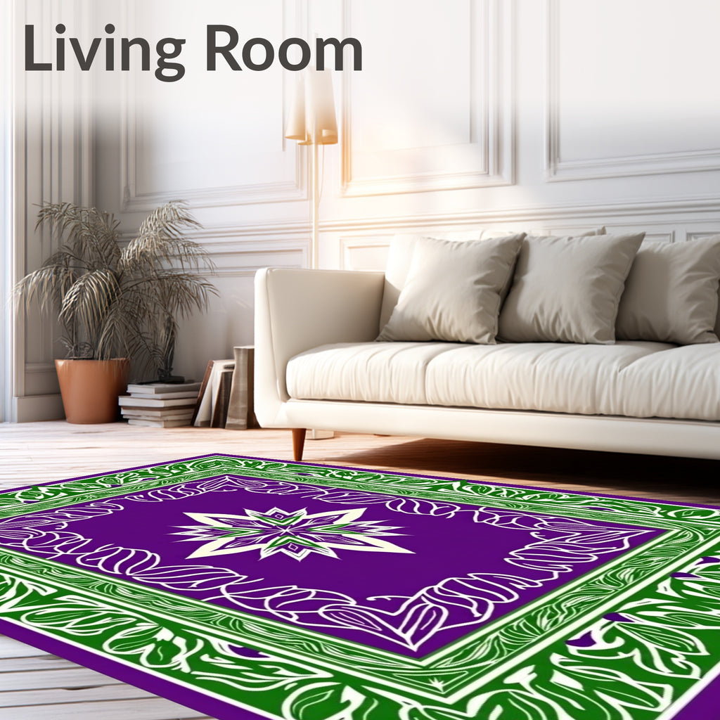 Bold Floral Frame Design Rug