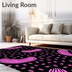 Pink Abstract Shapes Pattern Rug