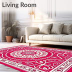 Elaborate Floral Mandala Design Rug