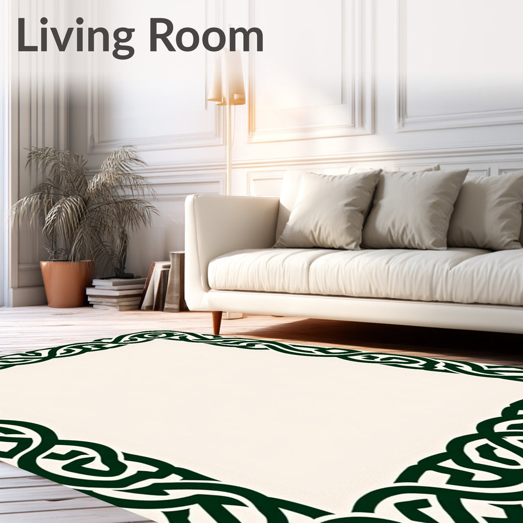 Interwoven Knotted Celtic Border Design Rug